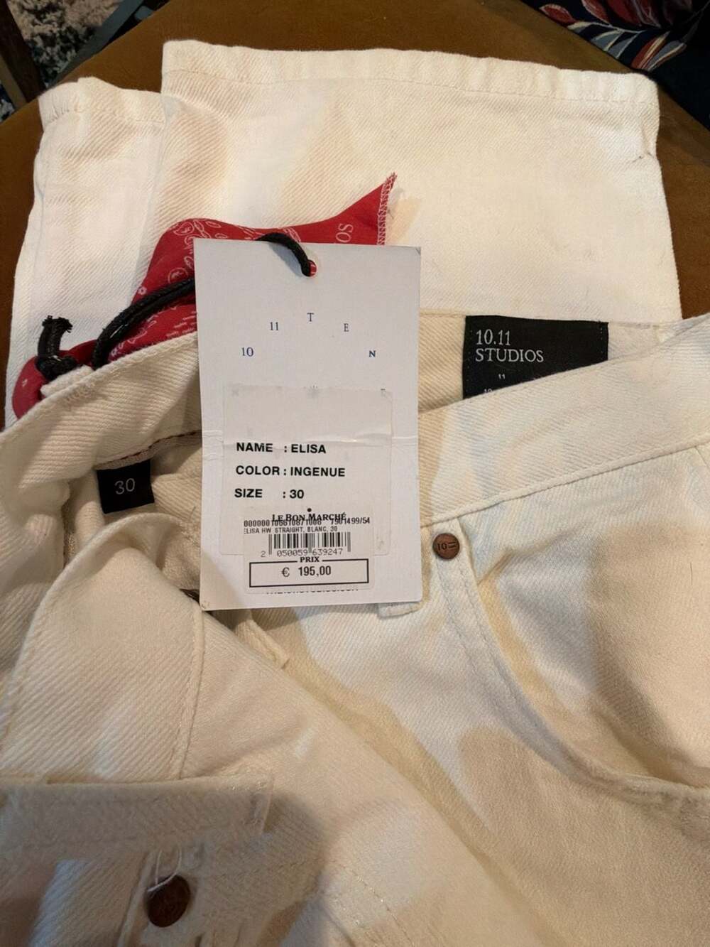 10.11 Studios Elisa Straight Jean Size 30 White Ingenue New With Tags